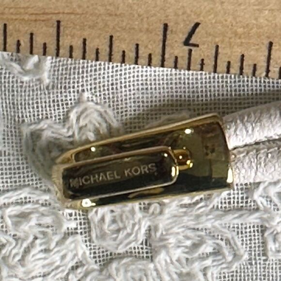 MICHAEL KORS Leather & Crystal Hook & Eye Cuff Bracelet Excellent Condition - Picture 4 of 4